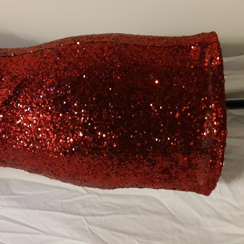 NWT Guess ruby red sequin sweetheart dress - Picture 7 of 13